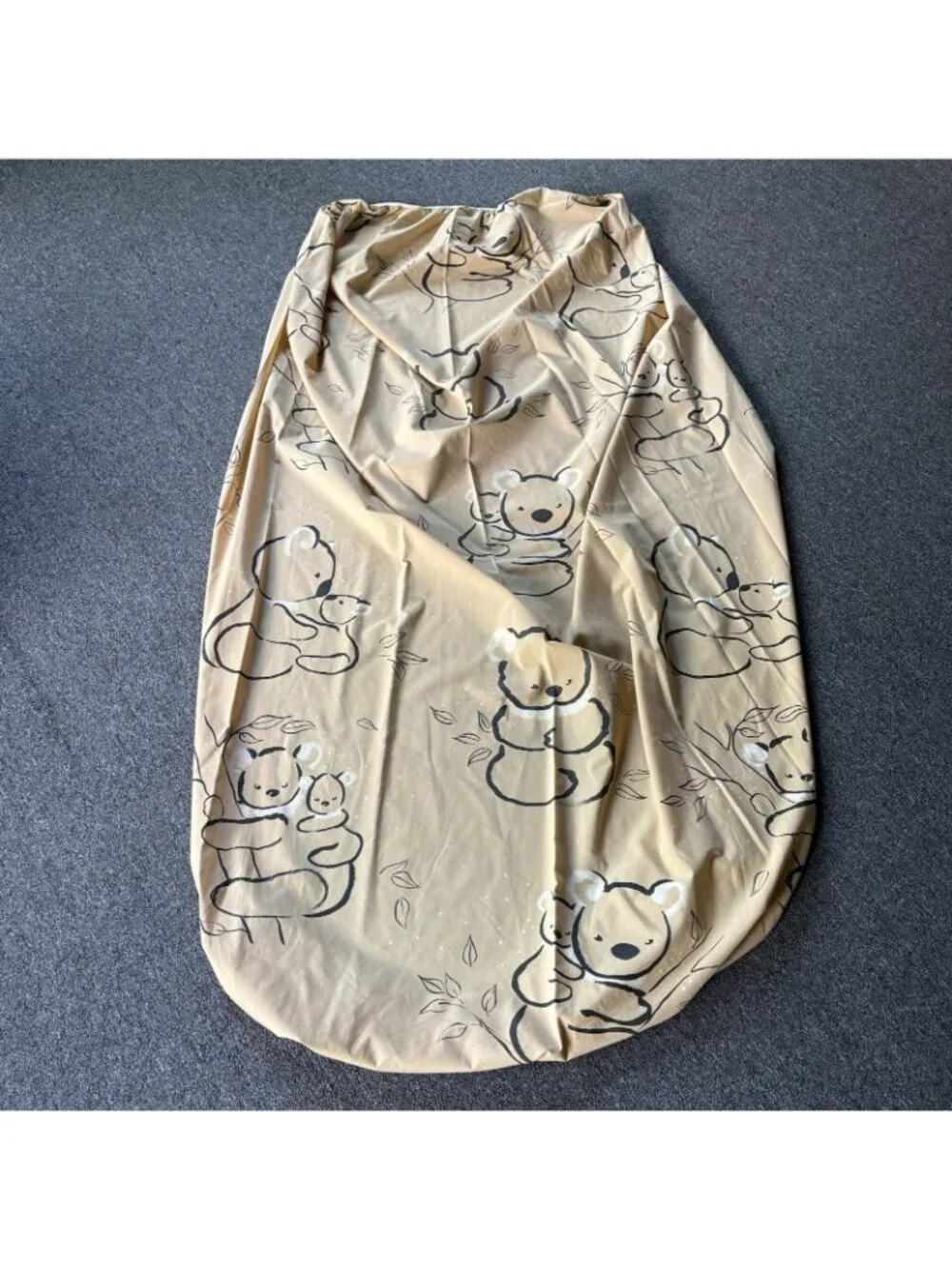 Vintage 70s SPRINGMAID Alex West Twin Size Fitted Sheet Koala Bear Mom & Baby